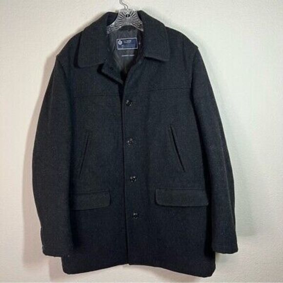 J.Crew Other - J.Crew University Jacket Button Front Black Wool Long Sleeve Flap Pockets Size L